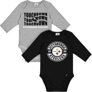 imageGerber NFL unisexbaby Nfl 2pack Long Sleeve Onesie BodysuitSteelers
