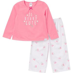 imageGerber babygirls 2piece Pajama Set Top ampamp Loosefitting PantsBerry