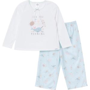 imageGerber babygirls 2piece Pajama Set Top ampamp Loosefitting PantsSea