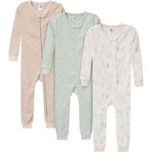 imageGerber babygirls 3pack Snug Fit Footless Onepiece Cotton PajamasBear