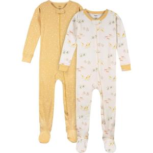 imageGerber unisexbaby 2pack Footed PajamasSafari