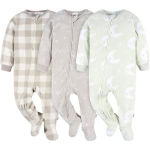 imageGerber unisexbaby Fleece Footed Pajamas 3packMoons