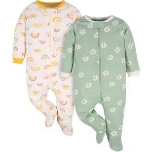 imageGerber Baby Boys 2Pack Sleep N Play PajamasGolden Floral
