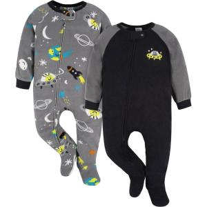 imageGerber Baby Boys 2Pack Sleep N Play PajamasGrey Space