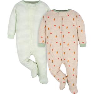 imageGerber Baby Boys 2Pack Sleep N Play PajamasHappy Veggies
