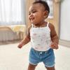 image:imageGerber Baby Girls Baby and Toddler Girls Cuffed Denim ShortsLight Blue Denim Wash