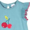 image:imageGerber Baby Girls Sleeveless Ruffle RomperAqua Cherries