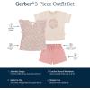 image:imageGerber Baby Girls Toddler Girls Shirt and Shorts SetPink Floral
