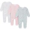 image:imageGerber Baby Girls 3pack Loosefitting Footless PajamasBunnies