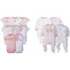 image:imageGerber Baby Girls 8pack Short Sleeve Onesies and 4Pack Sleep N Play Clothing Bundle Castle Preemie