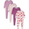 image:imageGerber Baby Girls Babygirls 4pack Footed PajamasApple  Woodland Magic