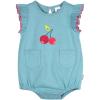 image:imageGerber Baby Girls Sleeveless Ruffle RomperAqua Cherries