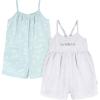 image:imageGerber Baby Girls Toddler 2pack Sleeveless Romper JumpsuitLight Grey and Sand Dollars