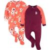image:imageGerber Baby Girls Toddler Loose Fit Fleece Footed Pajamas 2Pack Purple Flower Toss 2T