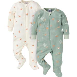 image:imageGerber Baby 2pack 2way Zip Thermal Footed Sleep N PlayDesert Fruit