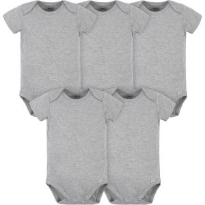 image:imageGerber Baby 5 Pack Onesies Multipacks Bundle Interlock 180 GsmHeather Grey