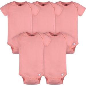 image:imageGerber Baby 5 Pack Onesies Multipacks Bundle Interlock 180 GsmMauve Pink