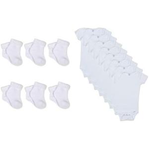 image:imageGerber Baby Girls 6Pair Sock and unisexbaby 8pack Short Sleeve Onesies Bodysuits Bundle Preemie