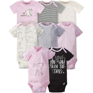 image:imageGerber Baby Girls 8pack Short Sleeve Onesies BodysuitsBunny