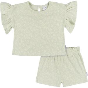 image:imageGerber Baby Girls Shirt and Shorts SetGreen Leaves
