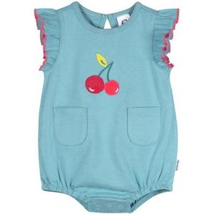 image:imageGerber Baby Girls Sleeveless Ruffle RomperAqua Cherries