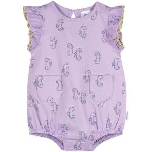 image:imageGerber Baby Girls Sleeveless Ruffle RomperPurple Seahorses
