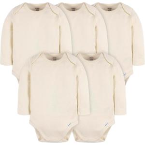 image:imageGerber Baby Long Sleeve Solid Onesies Multipack Interlock 180 GsmNatural