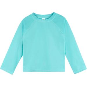 image:imageGerber Baby Toddler UPF 50 Long Sleeve Rashguard Swim ShirtAqua