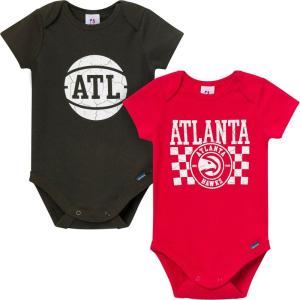 image:imageGerber unisexbaby NBA Team 2 Pack Short Sleeve Onesie BodysuitsAtlanta Hawks