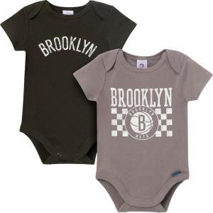 image:imageGerber unisexbaby NBA Team 2 Pack Short Sleeve Onesie BodysuitsBrooklyn Nets