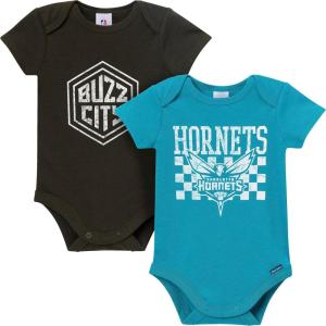 image:imageGerber unisexbaby NBA Team 2 Pack Short Sleeve Onesie BodysuitsCharlotte Hornets