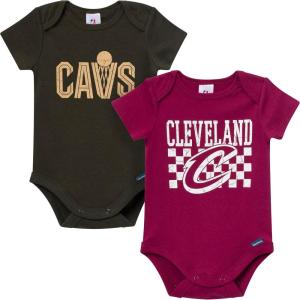 image:imageGerber unisexbaby NBA Team 2 Pack Short Sleeve Onesie BodysuitsCleveland Cavaliers