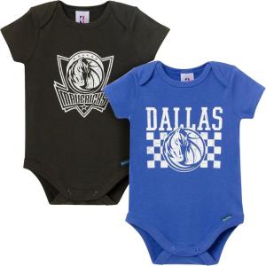 image:imageGerber unisexbaby NBA Team 2 Pack Short Sleeve Onesie BodysuitsDallas Mavericks