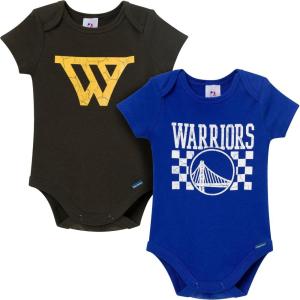 image:imageGerber unisexbaby NBA Team 2 Pack Short Sleeve Onesie BodysuitsGolden State Warriors
