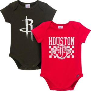 image:imageGerber unisexbaby NBA Team 2 Pack Short Sleeve Onesie BodysuitsHouston Rockets
