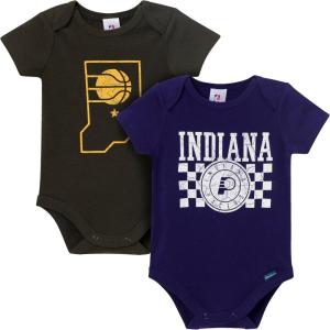 image:imageGerber unisexbaby NBA Team 2 Pack Short Sleeve Onesie BodysuitsIndiana Pacers