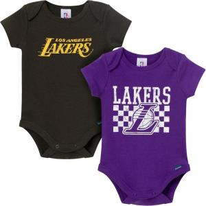 image:imageGerber unisexbaby NBA Team 2 Pack Short Sleeve Onesie BodysuitsLos Angeles Lakers