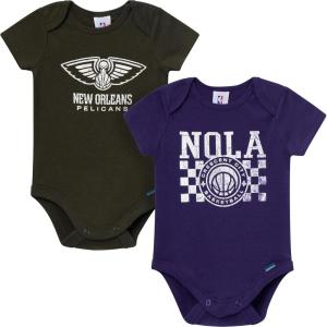 image:imageGerber unisexbaby NBA Team 2 Pack Short Sleeve Onesie BodysuitsNew Orleans Pelicans