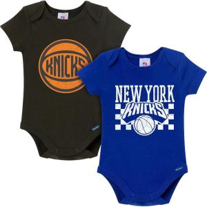 image:imageGerber unisexbaby NBA Team 2 Pack Short Sleeve Onesie BodysuitsNew York Knicks