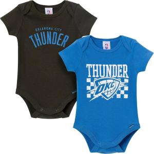 image:imageGerber unisexbaby NBA Team 2 Pack Short Sleeve Onesie BodysuitsOklahoma City Thunder