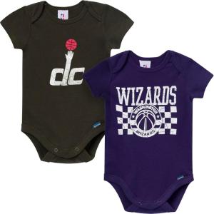 image:imageGerber unisexbaby NBA Team 2 Pack Short Sleeve Onesie BodysuitsWashington Wizards