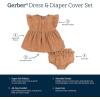 image:imageGerber Baby Girls 2 Piece Dress and Diaper Cover SetDitsy Floral
