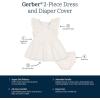 image:imageGerber Baby Girls 2 Piece Dress and Diaper Cover SetIvory