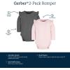 image:imageGerber Baby Girls 2pack Long Ruffle Sleeve OnesiesConfetti