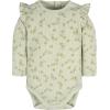 image:imageGerber Baby Girls 2pack Long Ruffle Sleeve OnesiesFlower Toss