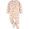 image:imageGerber Baby Girls Fleece Footed Pajamas 3packPink Floral