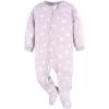 image:imageGerber Baby Girls Fleece Footed Pajamas 3packPurple Rainbows