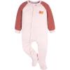 image:imageGerber Baby Girls Toddler Loose Fit Fleece Footed Pajamas 2Pack Pink Leaves 4T