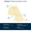 image:imageGerber Baby Girls Toddler Sleeveless Tank Top and Shorts SetYellow