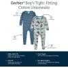 image:imageGerber BabyBoys 2Pack Footed PajamasBear Green Stripes White